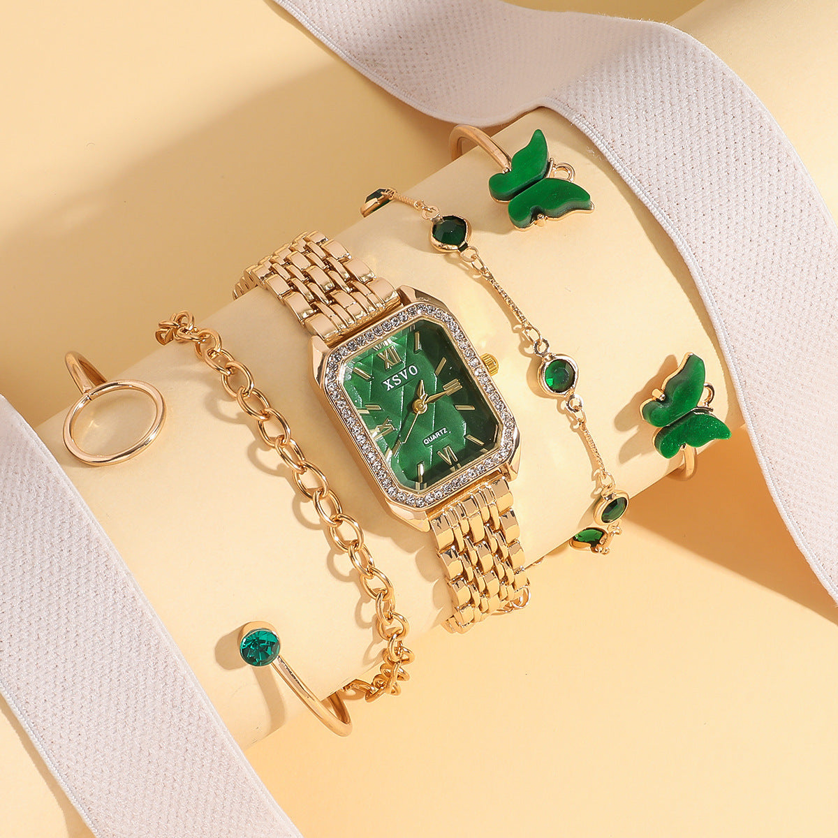 women's square watch set