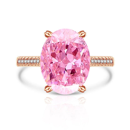 Female Versatile Casual Papalacha High Carbon Diamond Ice Flower Ring