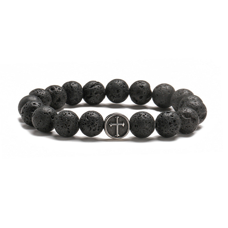 Stainless Steel Finished Volcanic Rock Jewelry
