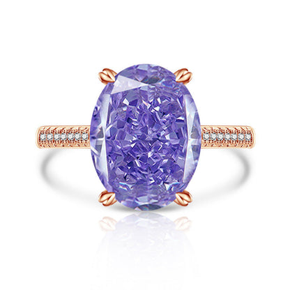 Female Versatile Casual Papalacha High Carbon Diamond Ice Flower Ring