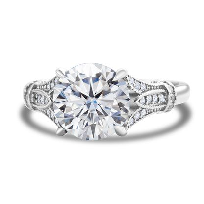 Moissanite Row Diamond Ring Female Exaggerated Sterling Silver Simple