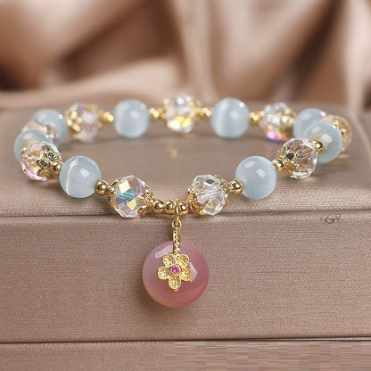 Chinese Style Light Luxury High Sense Yanyuan Agate Peace Buckle Pendant Bracelet