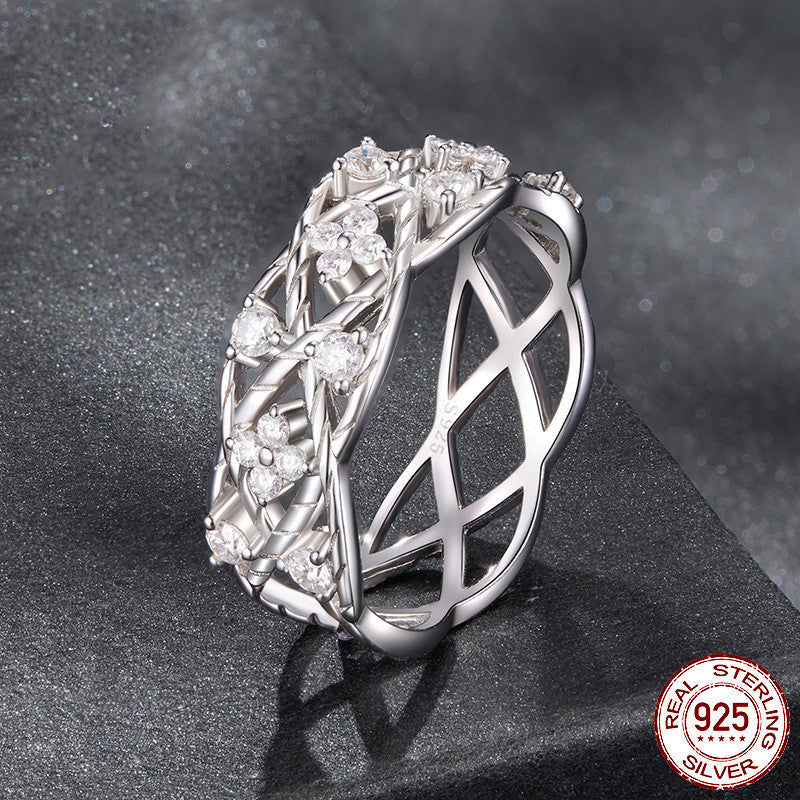 Moissanite Ring Luxury High-grade Line S925 Sterling Silver Ring