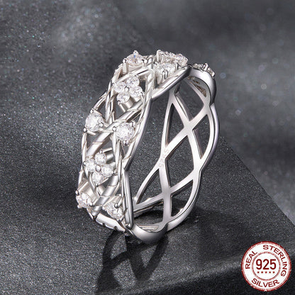 Moissanite Ring Luxury High-grade Line S925 Sterling Silver Ring