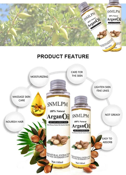 Natural Argan Hair Oil 100mL Deep Moisturizing Hair Conditioner Reduce Frizz and Dandruff Louisiana Mart