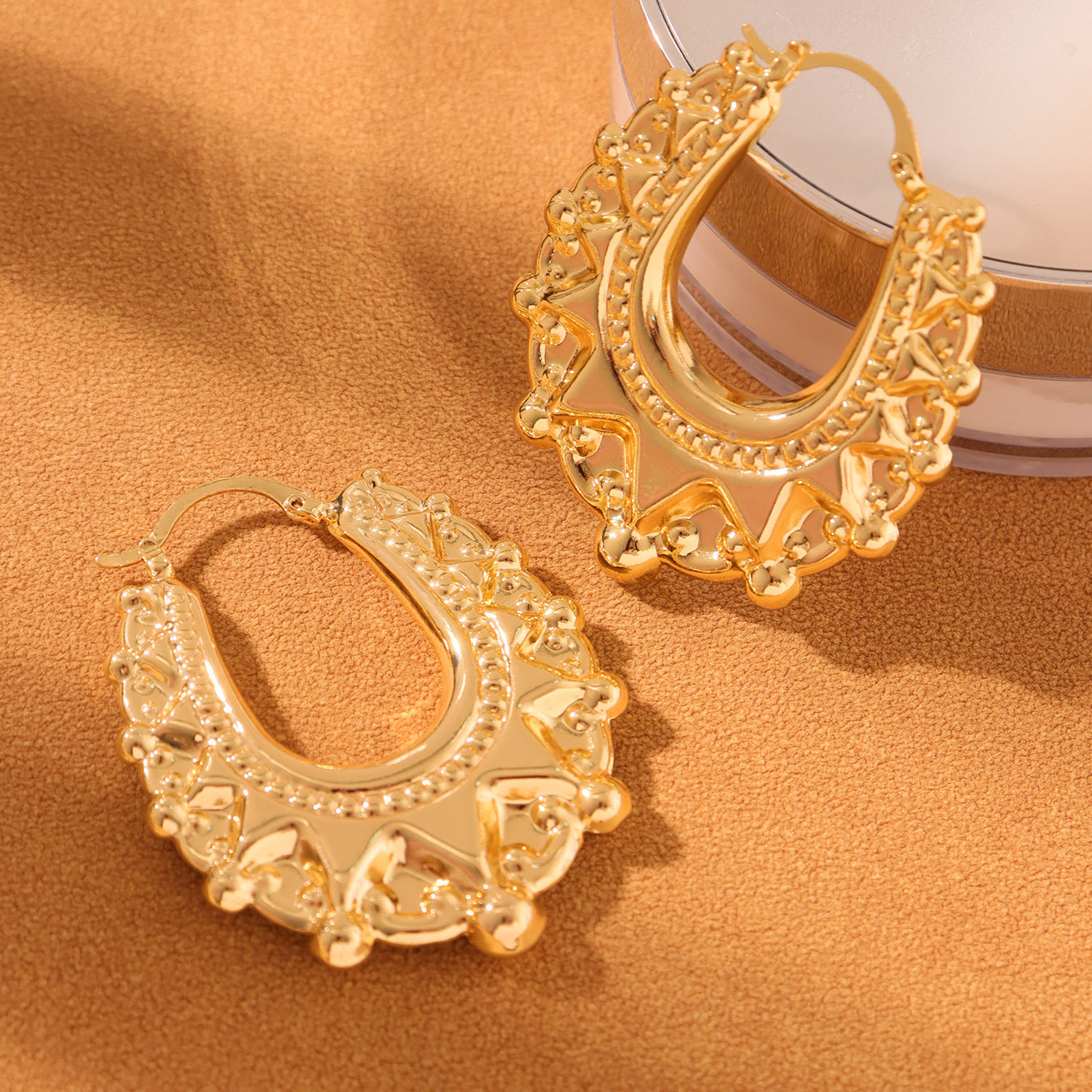 Personalized Gear Texture Earrings Stainless Steel Girls