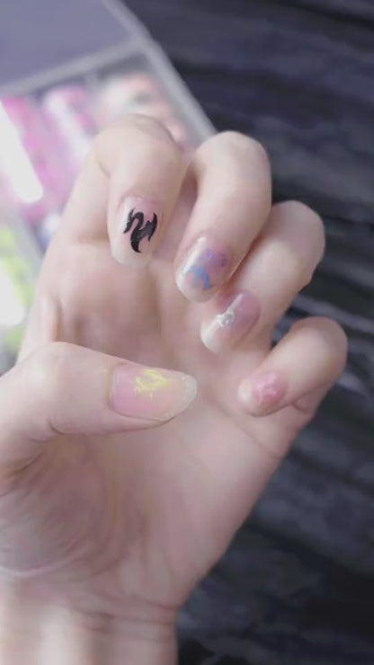 New Nail Art Flame Star Sticker Ins Color Fluoresc