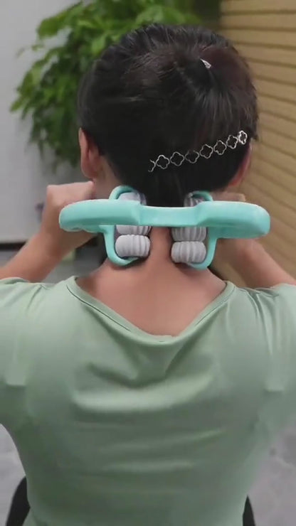 Louisiana Mart Multifunctional Manual Six-wheel Neck Massager Massage Relieve Roller Massage Tool